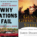 Covers of Why Nations Fail and Guns Germs and Steel