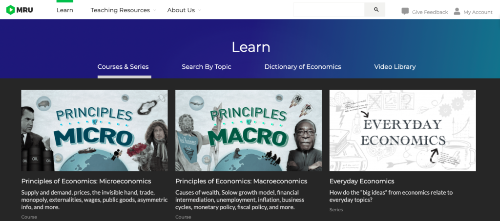 Learn economics online at mru.org
